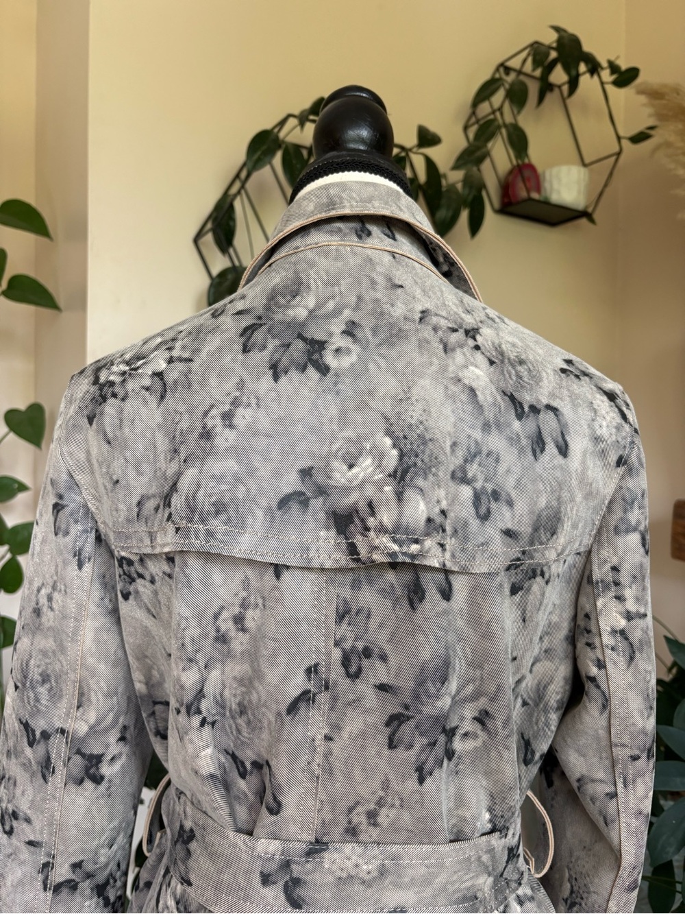 Y2K Suzy Shier Rose Print Trench Coat - Picture 8 of 11